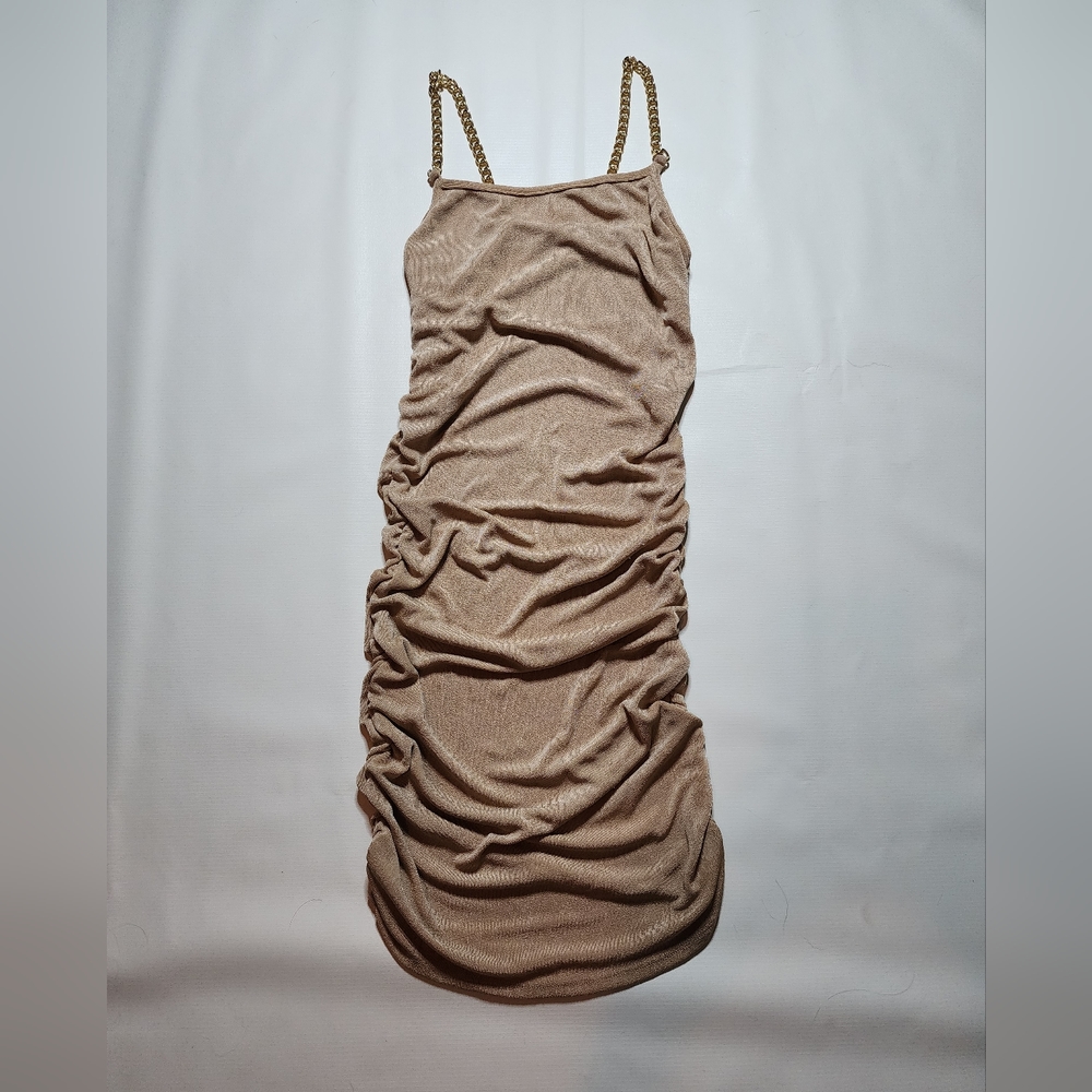 Absolutely ❤️ It! Dress Women's Medium Beige Stretchy Sleeveless Mini Dress